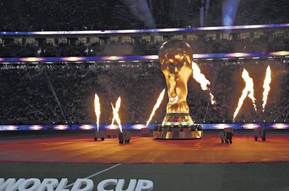 Representación del trofeo del Mundial de Fútbol.