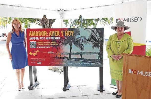 La presidenta de la Fundación Amador, Ana Lucrecia Tovar, junto a la embajadora de Estados Unidos en Panamá, Maricarmen Aponte.