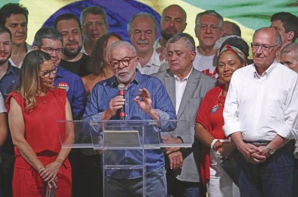 El presidente electo Lula da Silva durante su discurso ayer, en Sao Paulo.