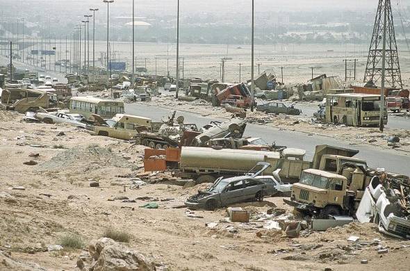 Autopista de la muerte hace referencia a una vía de seis carriles entre Kuwait e Irak.