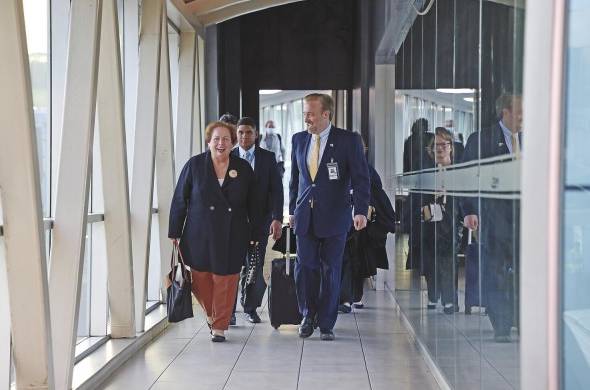 Mari Carmen Aponte a su llegada en el aeropuerto internacional de Tocumen