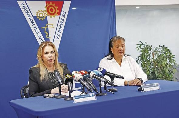 La presidenta de la Apede, Elisa Suárez, exigió el veto del proyecto de ley en conferencia de prensa.