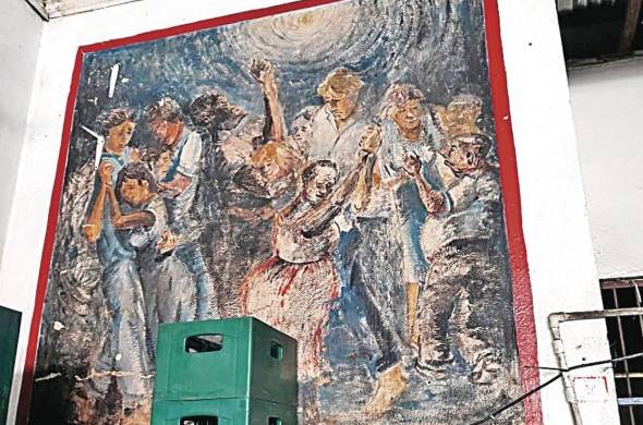 Mural 'El pindín' de Carlos Francisco Changmarín, en la cantina de la placita. (Obra destruida).