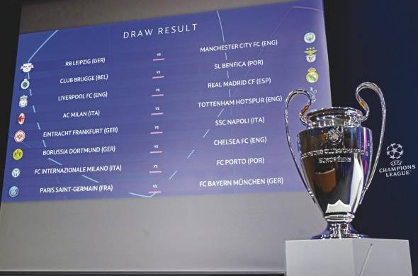 Resultado del sorteo de octavos de la Liga de Campeones en la sede de la UEFA. en Nyon, Suiza.