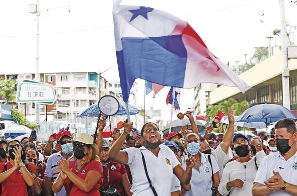 Imagen de las protestas callejeras en la ciudad de Panamá.