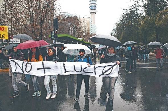 Manifestación de estudiantes en Santiago de Chile