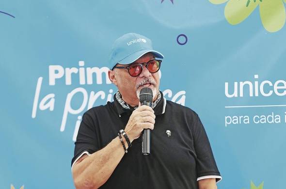 Omar Alfanno en el lanzamiento de la campaña de Unicef, “Primero, la primera infancia”.