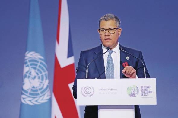 El presidente de la COP26, Alok Sharma, durante una sesión de la conferencia del clima en la ciudad escocesa de Glasgow.