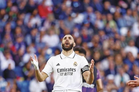 Karim Benzema durante el partido ante el Valladolid.