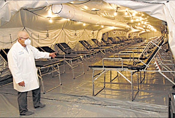 El hospital campaña tiene capacidad para 40 camas.