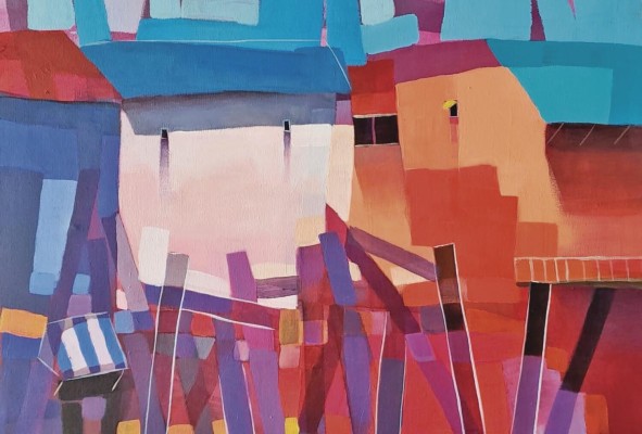 Eliézer Martínez (Panamá), Acrílico / tela, 46 x 61 cm, 2020