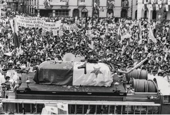 Féretro del general Omar Torrijos Herrera