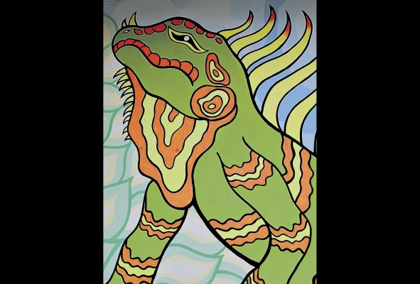 Las iguanas cruzan los patios