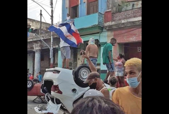 Una muestra de las protestas del domingo en la isla de Cuba.