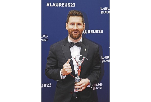Lionel Messi durante la entrega de los premios Laureus