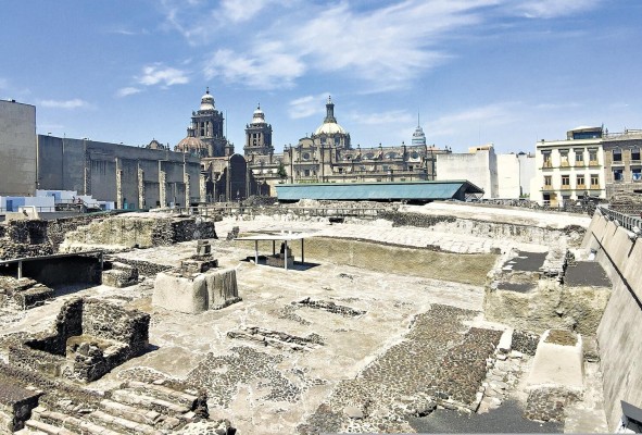 Ruinas de Tenochtitlan en Ciudad de México.