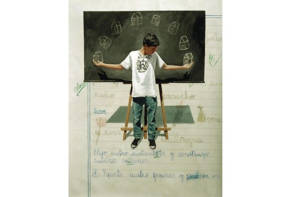 Claudio Gallina, (Argentina), Hay que mantener el equilibrio, 80 x 58 cm, Óleo y acrílico/lienzo, 2012