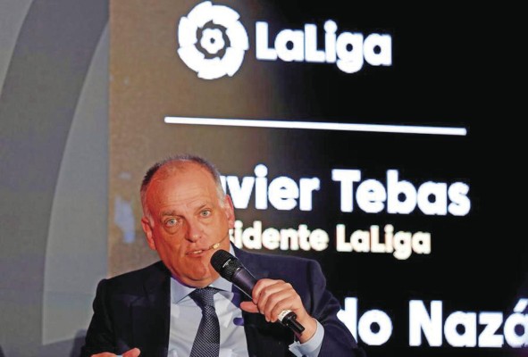 El presidente de la La Liga Española, Javier Tebas.