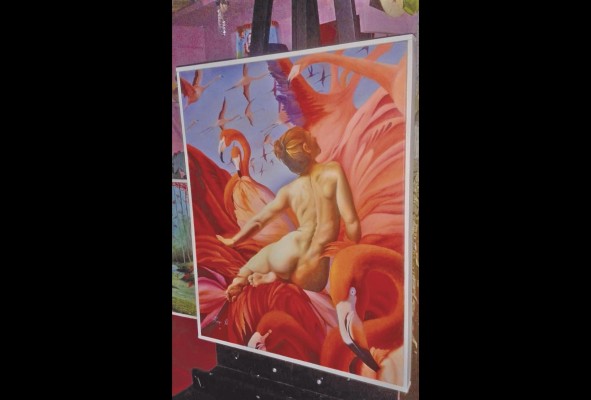 Pintura ganadora de Festival AeP. Una obra ganadora del concurso patrocinado por Cobre Panamá.