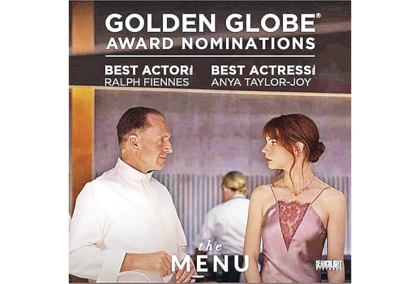 Los actores Ralph Fiennes y Anya Taylor-Joy están nominados por la película “El Menú”.