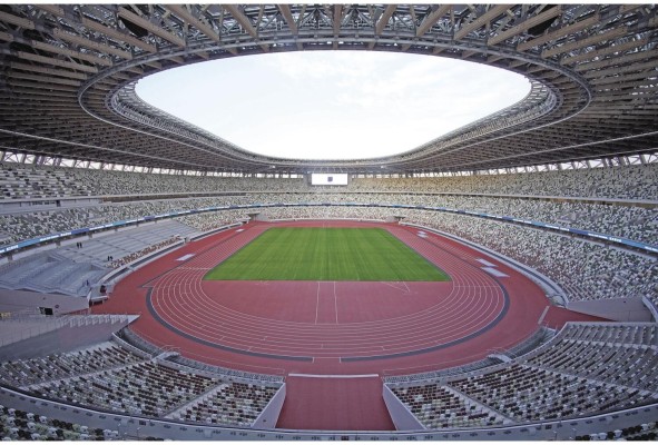 Nuevo Estadio Nacional de Tokio, donde se inaugurarán y clausurarán los Juegos Olímpicos de 2020 y se disputarán las pruebas de atletismo y las finales de fútbol.