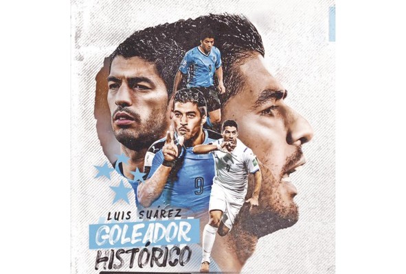 Suárez es el máximo goleador histórico de su selección con 68 goles en 134 partidos. Tiene 7 goles anotados en los 13 partidos disputados en tres mundiales.
