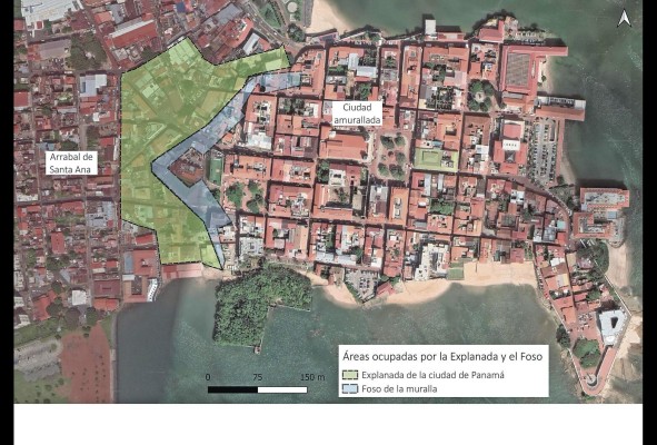 La Explanada y el foso constituían parte del conjunto militar de la ciudad amurallada.