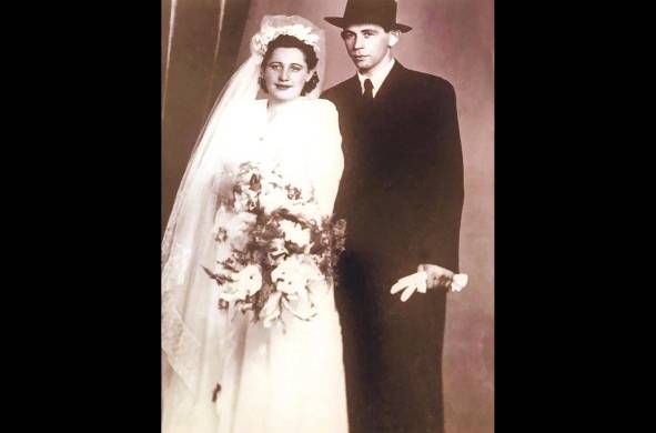 Eliezer y Blanca Klein, en el día de su boda, 26-08-1948.