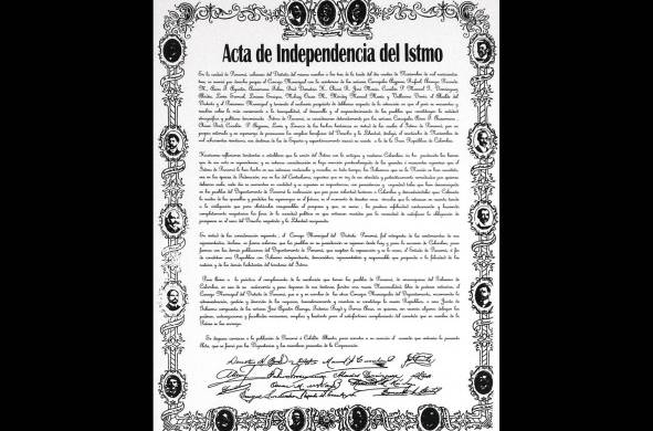 El Acta de Independencia del Istmo realizado por Jorge Marbotín y Victoriano Endara. Publicado en la revista 'El Heraldo del Istmo', el 20 de julio de 1904.