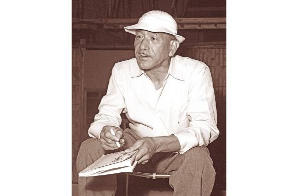 Director de cine japonés Yasujiro Ozu (1903-1963).