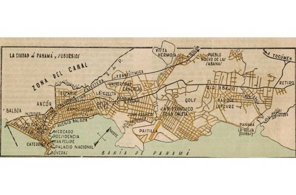 La ciudad de Panamá en 1950 planteaba ya un desarrollo discontinuo, debido a la falta de un plan regulador que trazara los ejes que articularan su crecimiento.