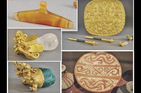 Colección de objetos encontrados en las exploraciones de Sitio Conte en el año 1933, actualmente en el Museo Peabody de Arqueología y Etnología de la Universidad de Harvard.