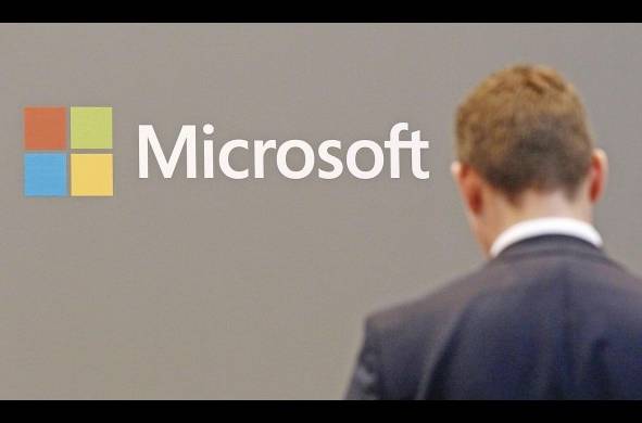Vista del logo de Microsoft, en una fotografía de archivo.