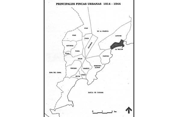 Fuente: La ciudad fragmentada. Álvaro Uribe, 1989. A partir de datos de la Dirección de Catastro, del entonces Ministerio de Hacienda y Tesoro.