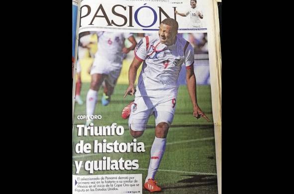 Gaby Torres celebra su gol en la primera victoria de Panamá sobre México 2-1, en la Copa Oro 2013. Un sueño se hacía realidad.