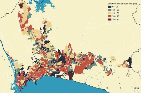De acuerdo con datos del censo de población y vivienda 2023, el 15% de las viviendas en la ciudad de Panamá tiene un solo habitante. Estos barrios se caracterizan por tener una tendencia a la pérdida de población y una importante proporción de personas adultas mayores de 60 años.