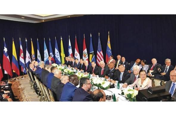 Septiembre de 2019, Trump se reúne con líderes de la región, entre ellos el presidente Laurentino Cortizo