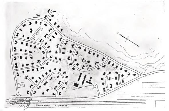 Plano del poblado de Corozal, 1952.