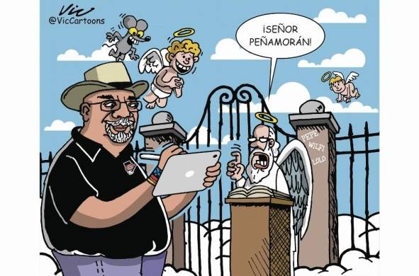 Caricatura en homenaje a Peña Morán.
