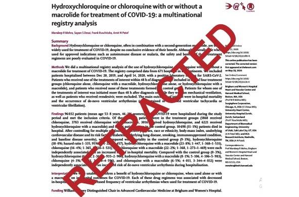 Artículo que cuestionaba efectos positivos de la hidroxicloroquina fue retractado por tres de sus cuatro autores.