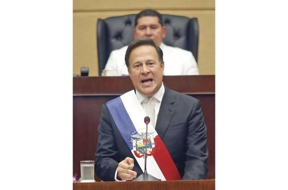El expresidente Juan Carlos Varela, en la Asamblea Nacional (2018).