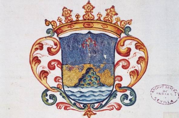 Escudo de la ciudad de Santiago de Veraguas. Archivo de Indias, Sevilla, España