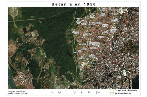 Se observa cómo se ha urbanizado el corregimiento de Betania, y la ciudad en general, contrastando con la imagen anterior.