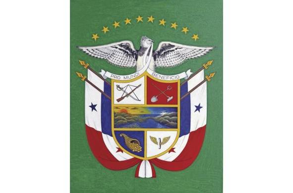 Como representación de la riqueza natural panameña, el escudo siempre debe colocarse sobre un fondo verde.