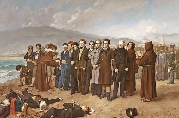 'Fusilamiento de Torrijos y sus compañeros en las playas de Málaga', obra de Antonio Gisbert.