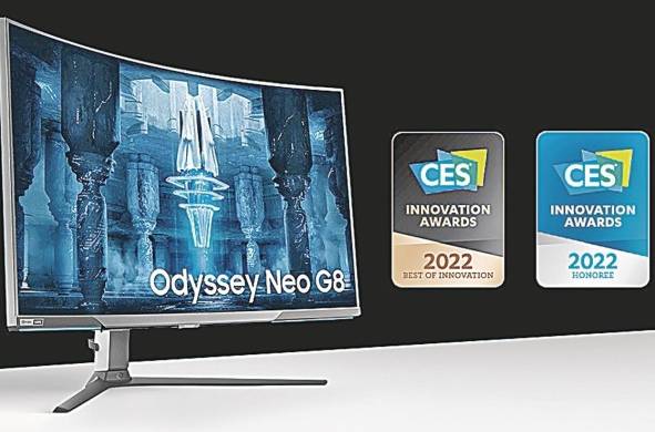 El monitor Odyssey Neo G8 ganó el premio Best of Innovation en la categoría Gaming, en CES 2022.