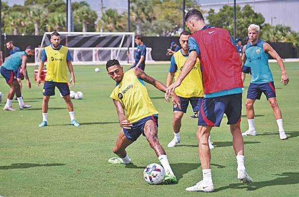 El FC Barcelona durante un entrenamiento en Florida, Estados Unidos.