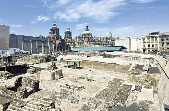 Ruinas de Tenochtitlan en Ciudad de México.