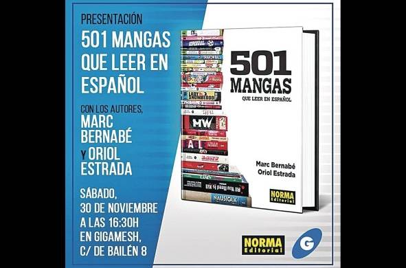 Afiche de la presentación de '501 mangas que leer en español'.