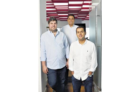 Los fundadores de Appetito24: Leonardo Zambrano, Ronel Gaglio y Enrique Valencia.